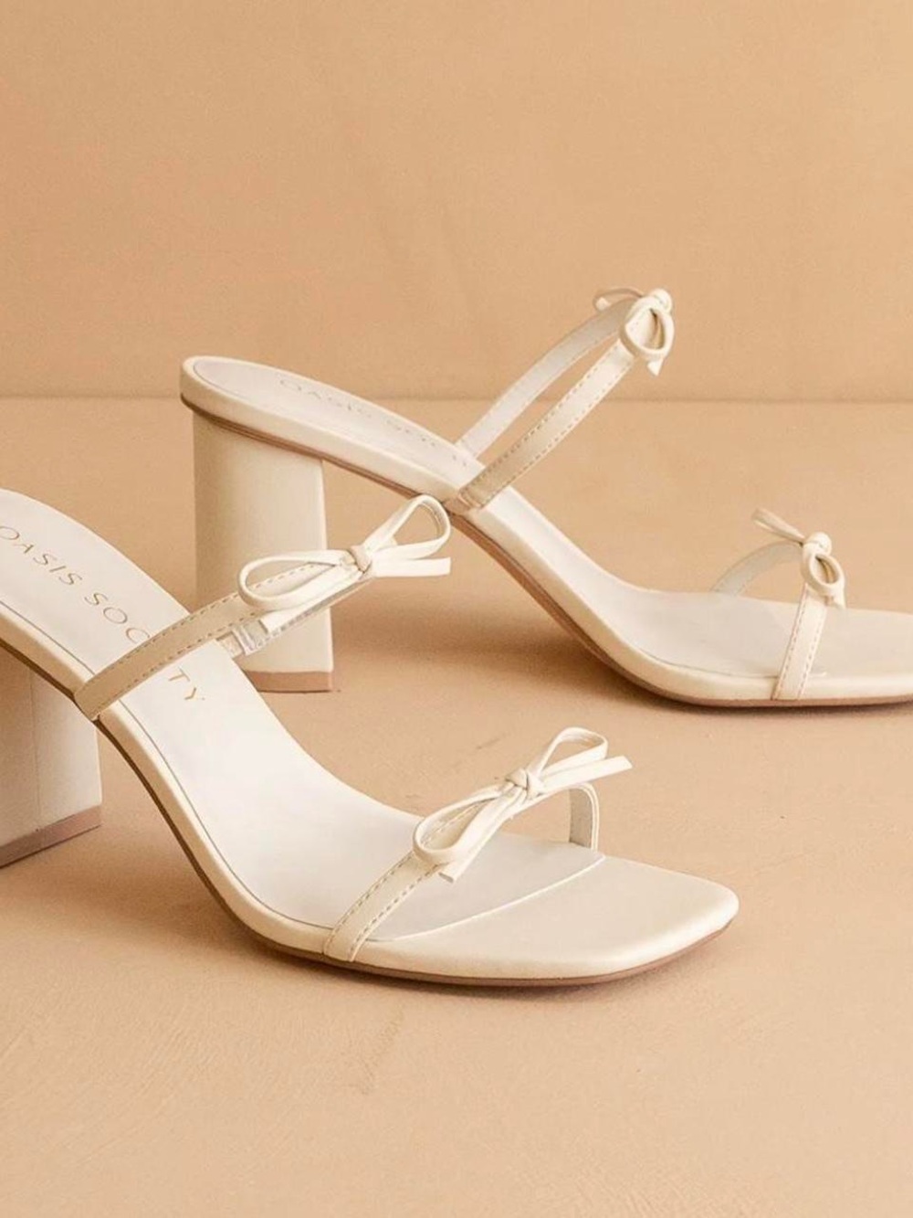 NWT ALTAR'D STATE White Strappy Square-Toe Heeled Sandals